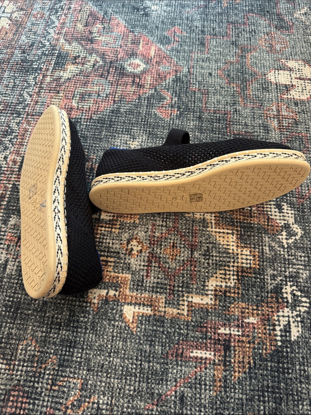 Rothy’s Espadrille Mary Jane Black Size 8 Flat Sustainable Spring Summer - Picture 2 of 4